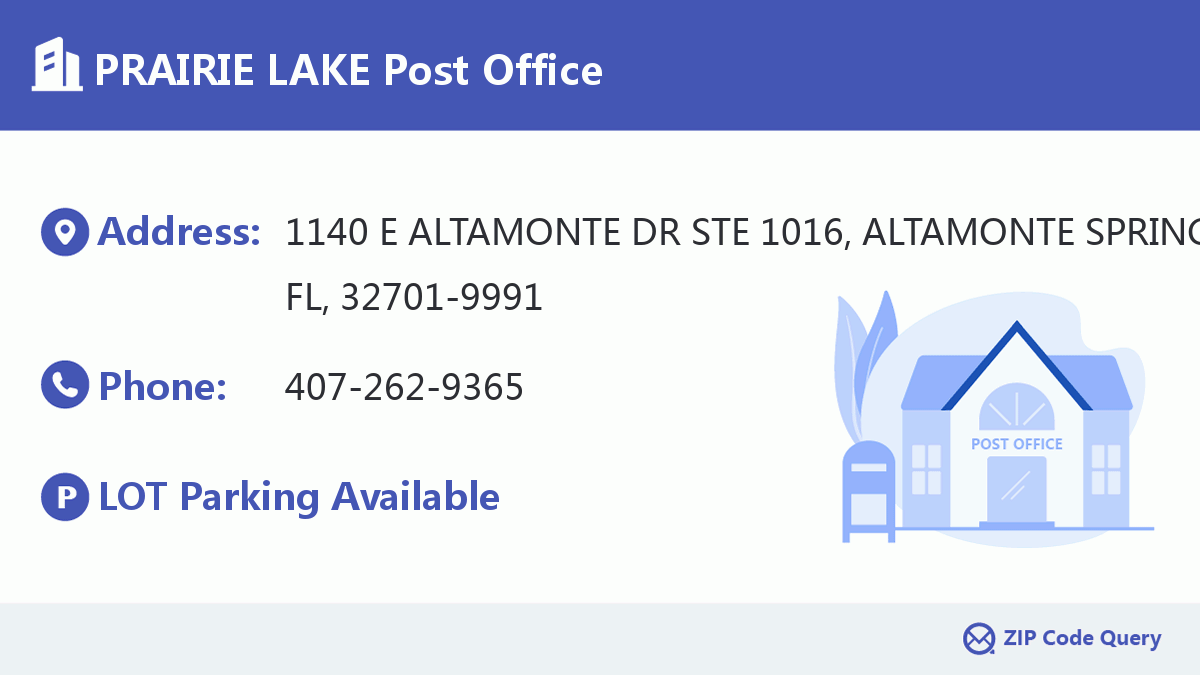 Post Office:PRAIRIE LAKE