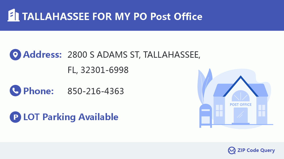 Post Office:TALLAHASSEE FOR MY PO